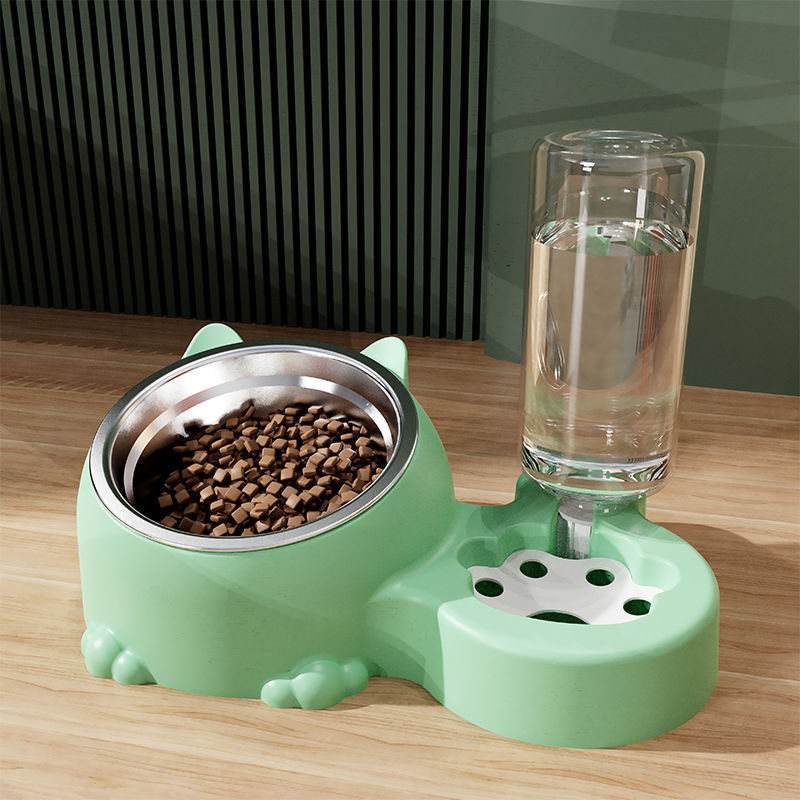 Comedero y Bebedero 2 en 1 para Mascotas con Dispensador Automático de Agua