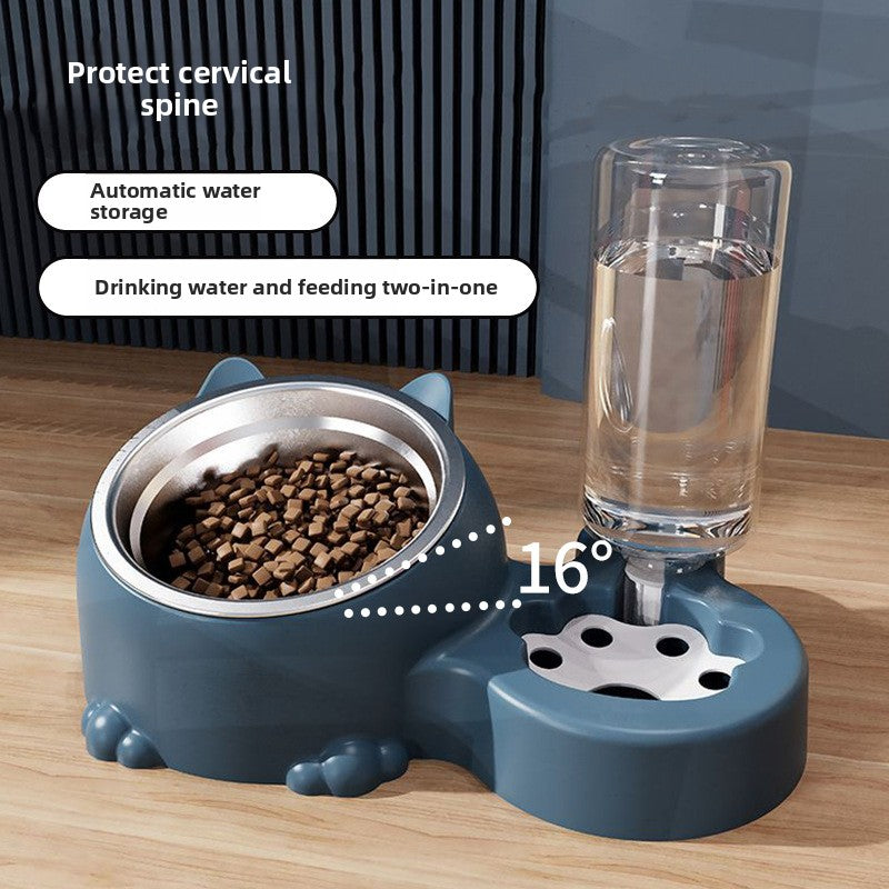 Comedero y Bebedero 2 en 1 para Mascotas con Dispensador Automático de Agua