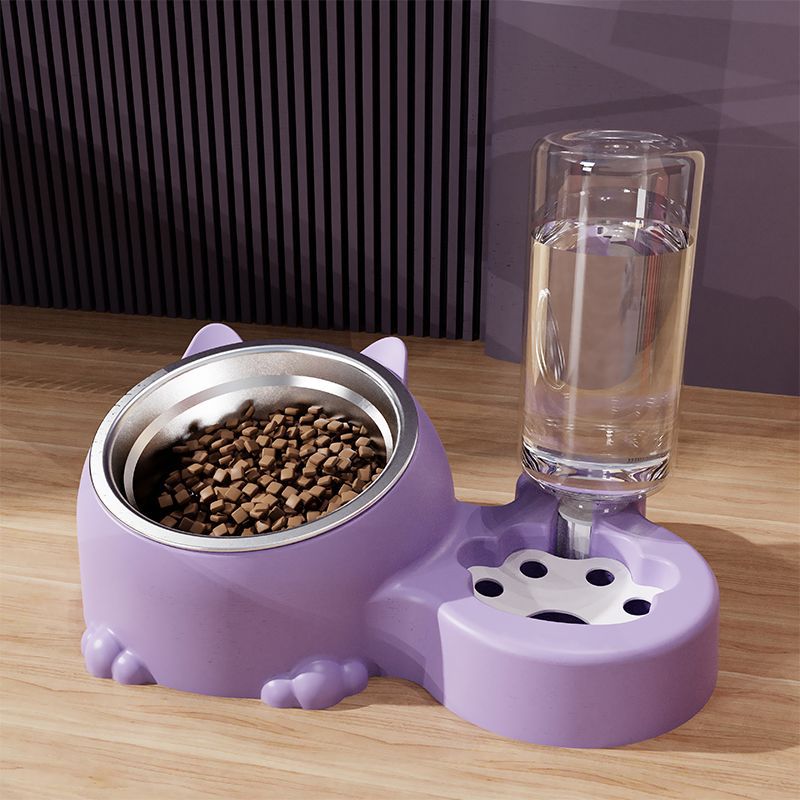 Comedero y Bebedero 2 en 1 para Mascotas con Dispensador Automático de Agua