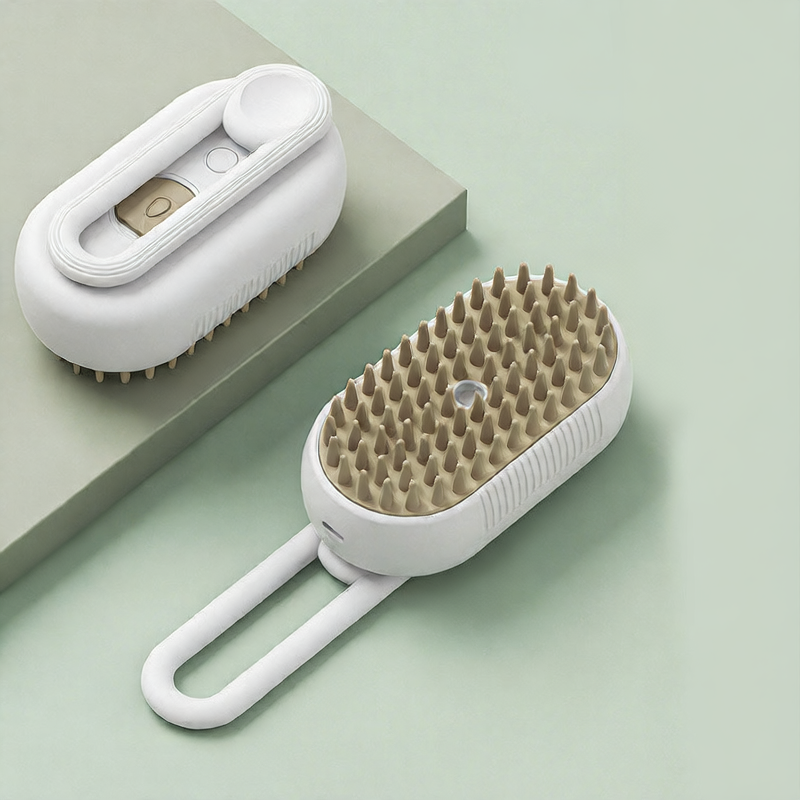 Cepillo Vaporizador 3 en 1 para Mascotas – Peina, Desenreda y Reduce la Caída del Pelo