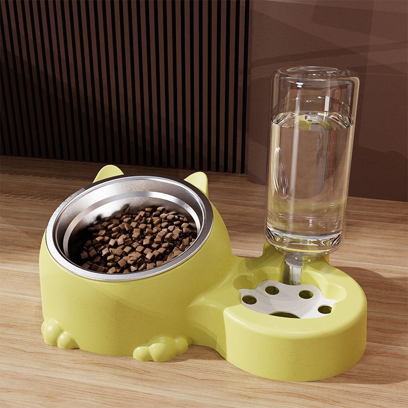 Comedero y Bebedero 2 en 1 para Mascotas con Dispensador Automático de Agua
